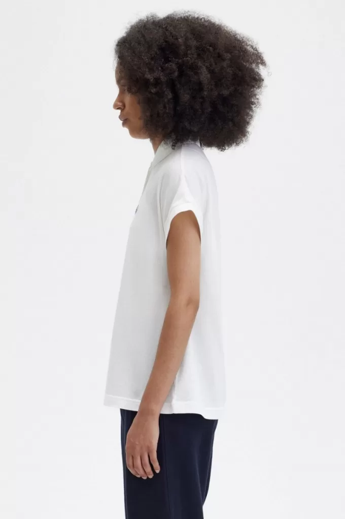 A-Line Piqué Damen-Poloshirt Schneeweiß