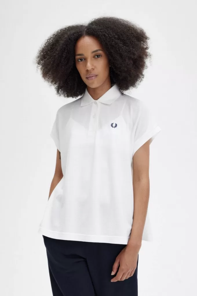 A-Line Piqué Damen-Poloshirt Schneeweiß