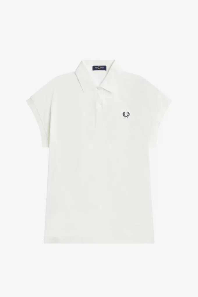 A-Line Piqué Damen-Poloshirt Schneeweiß