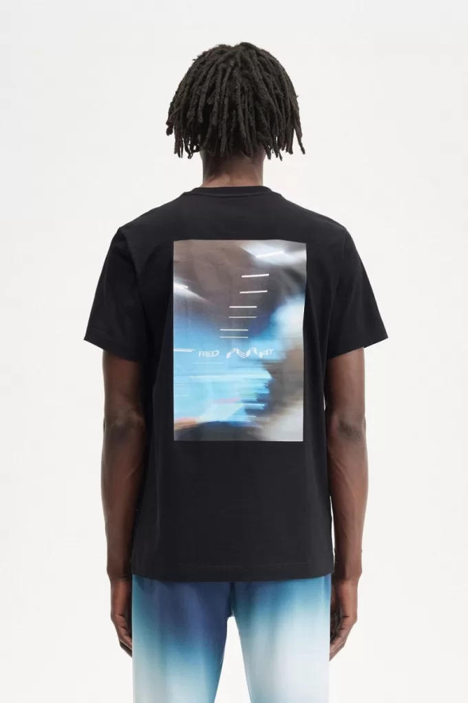 Abstract Graphic Herren T-Shirt Schwarz Weiß