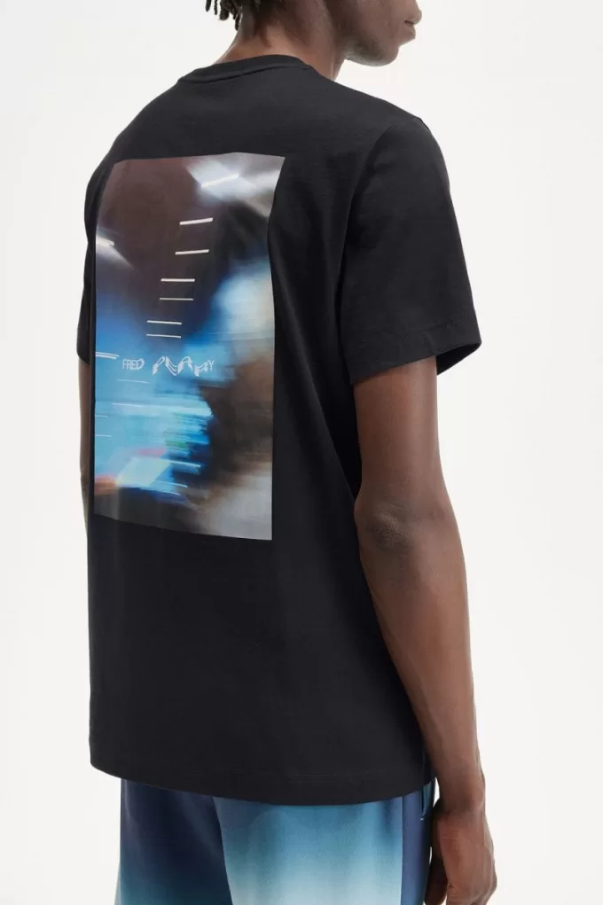 Abstract Graphic Herren T-Shirt Schwarz Weiß