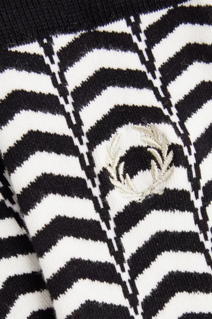 Abstract Print Herrensocken Schwarz Warm Grau