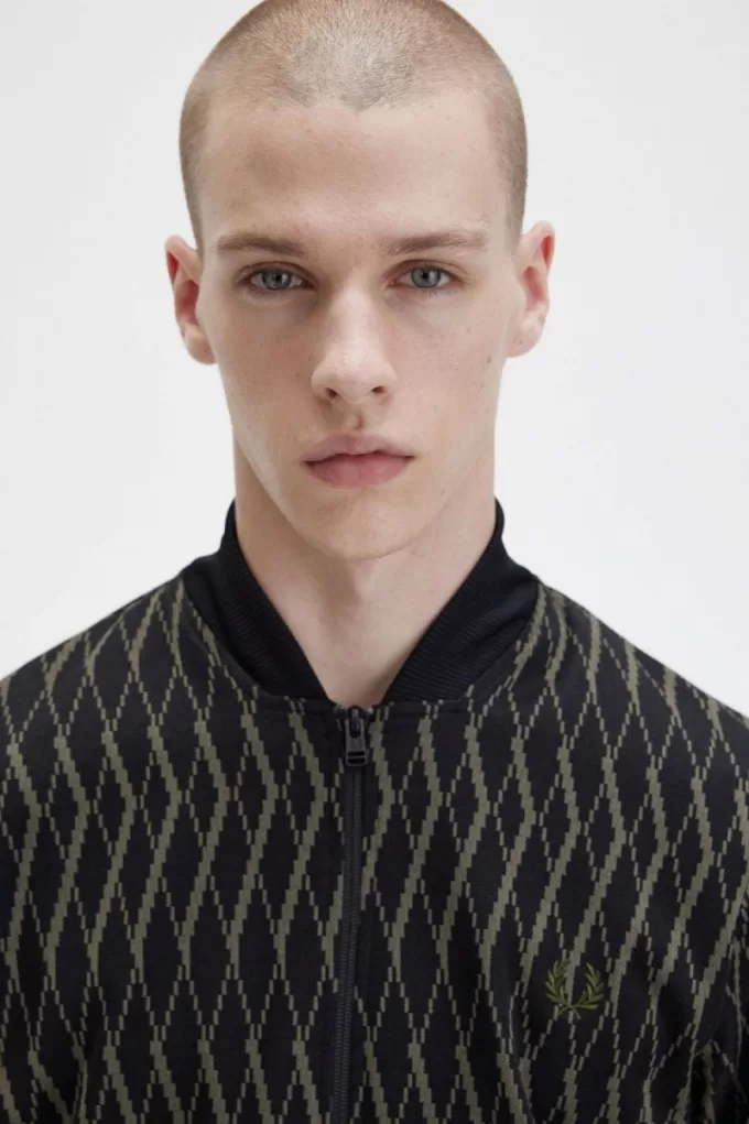 Argyle Herren-Trainingsjacken Schwarz