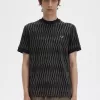 Argyle Jacquard Herren T-Shirt Schwarz