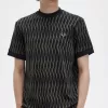 Argyle Jacquard Herren T-Shirt Schwarz