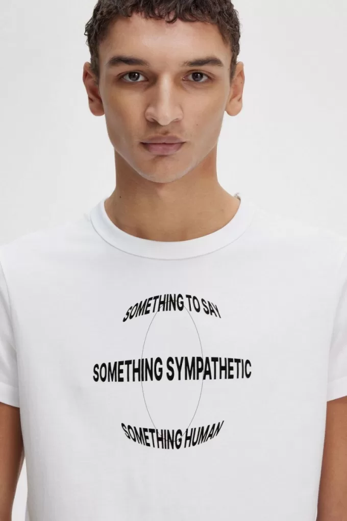 Bedrucktes Slim-Fit-T-Shirt für Herren von in Weiß