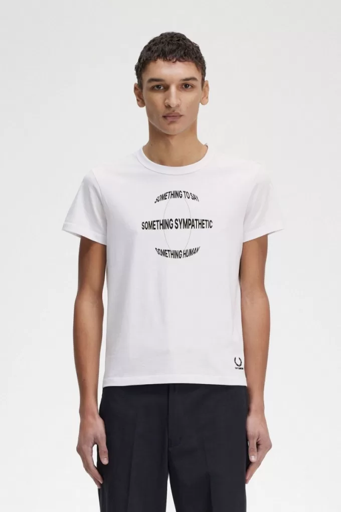 Bedrucktes Slim-Fit-T-Shirt für Herren von in Weiß