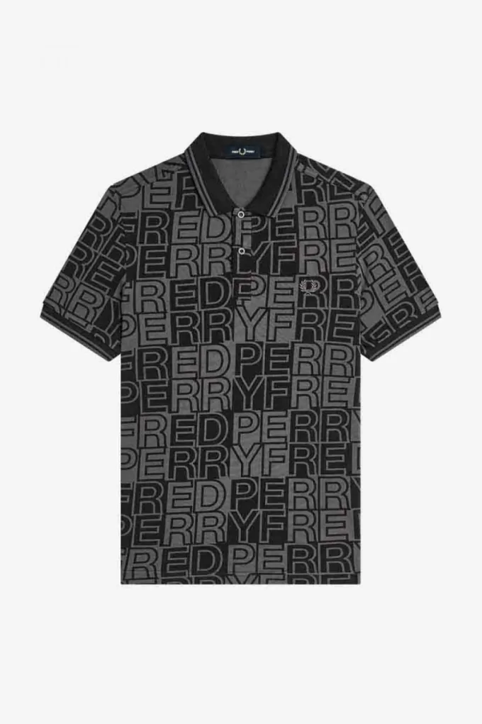 Block Graphic Herren-Poloshirt Gunmetal