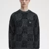 Block Graphic Herrenpullover Gunmetal