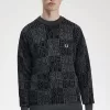 Block Graphic Herrenpullover Gunmetal