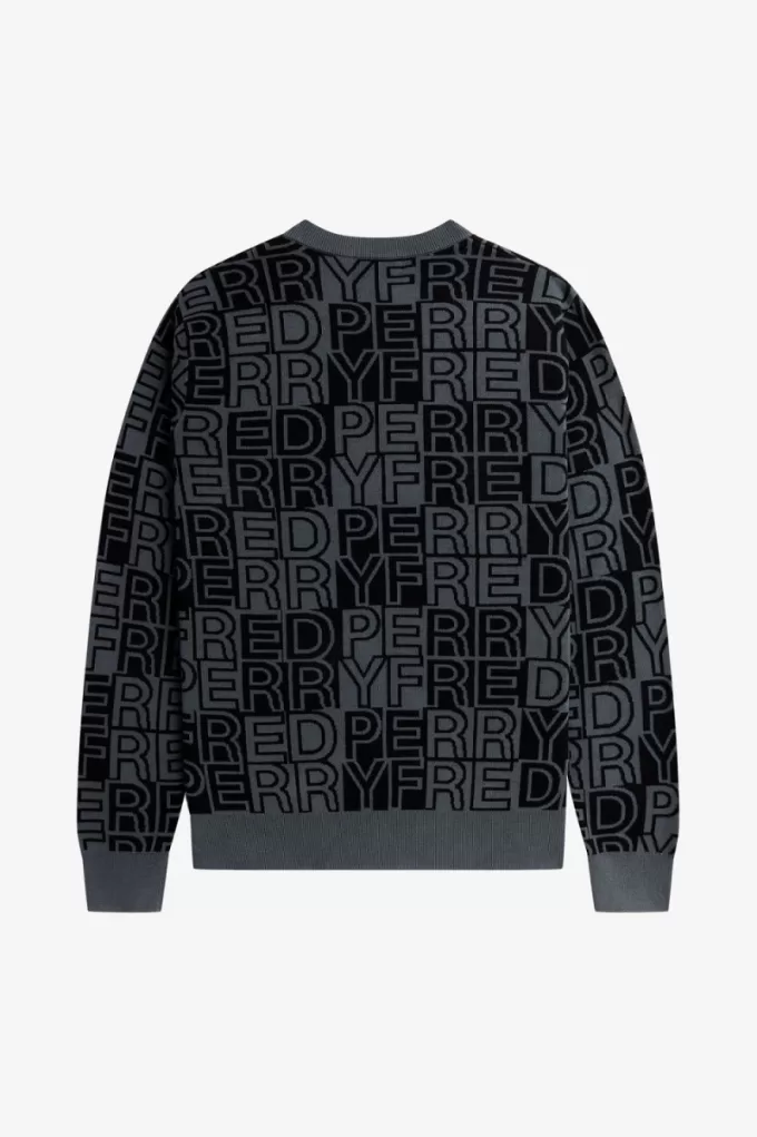 Block Graphic Herrenpullover Gunmetal