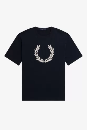 Bold Laurel Wreath Damen T-Shirt Marineblau