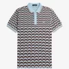 Bold Print Herren-Poloshirt Türkis