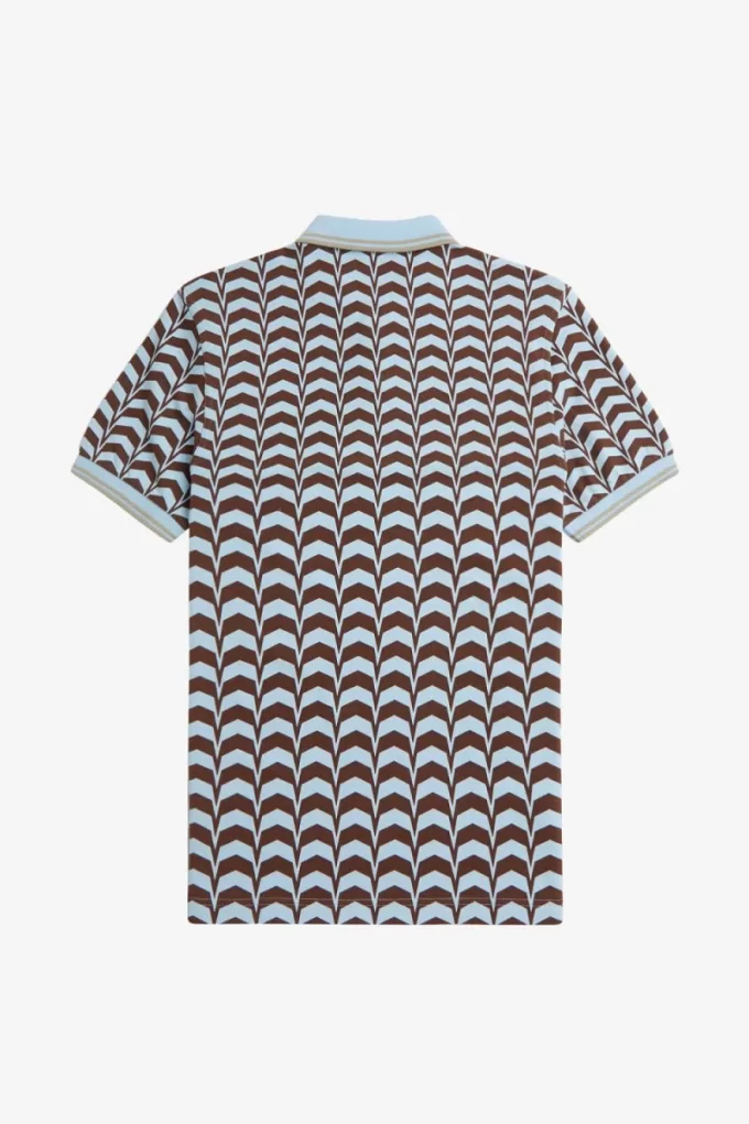Bold Print Herren-Poloshirt Türkis