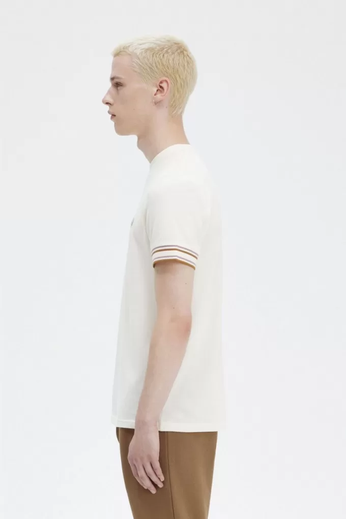 Bold Tipped Piqué Herren-T-Shirt Beige