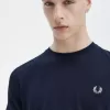 Bold Tipped Piqué Herren-T-Shirt Marineblau