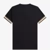 Bold Tipped Piqué Herren-T-Shirt Schwarz
