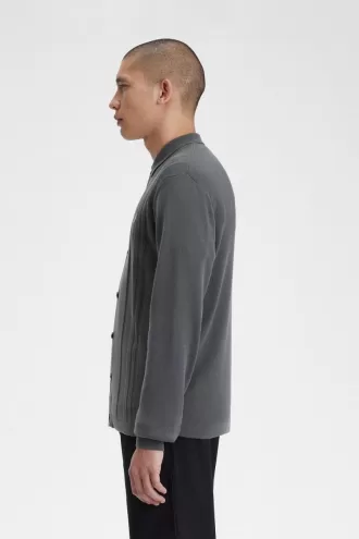 Button-Through-Strickhemd für Herren, Feldgrün