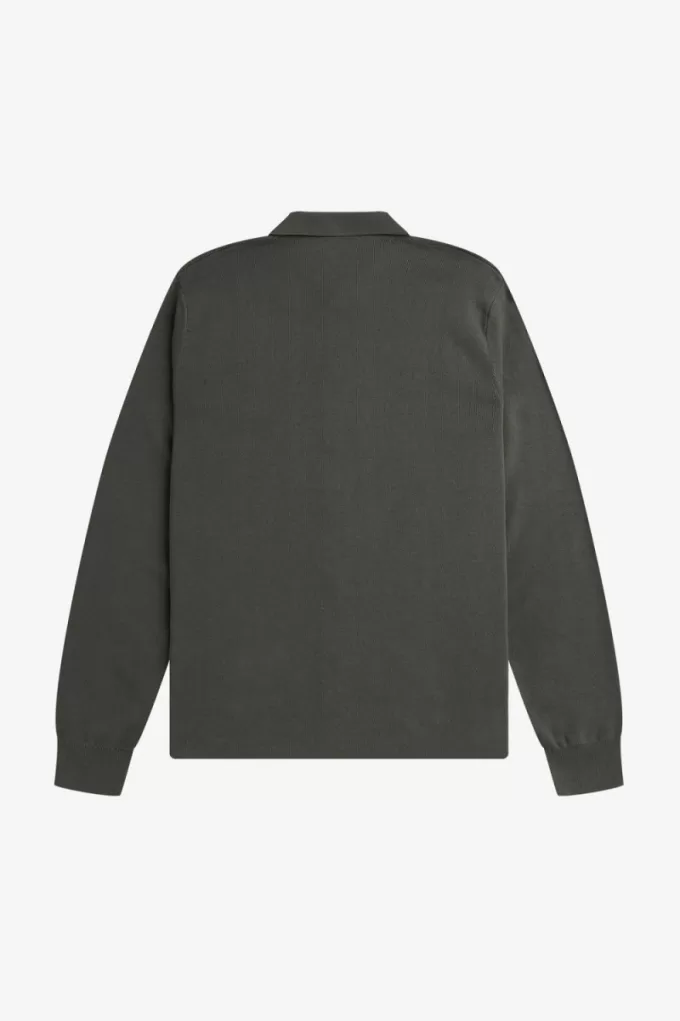 Button-Through-Strickhemd für Herren, Feldgrün