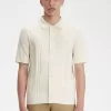 Button-Through-Strickhemd für Herren in Beige