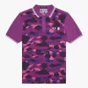 Camouflage Herrenhemd Lila