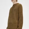 Chenille Rib Herrenpullover Braun