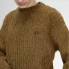 Chenille Rib Herrenpullover Braun