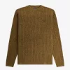 Chenille Rib Herrenpullover Braun