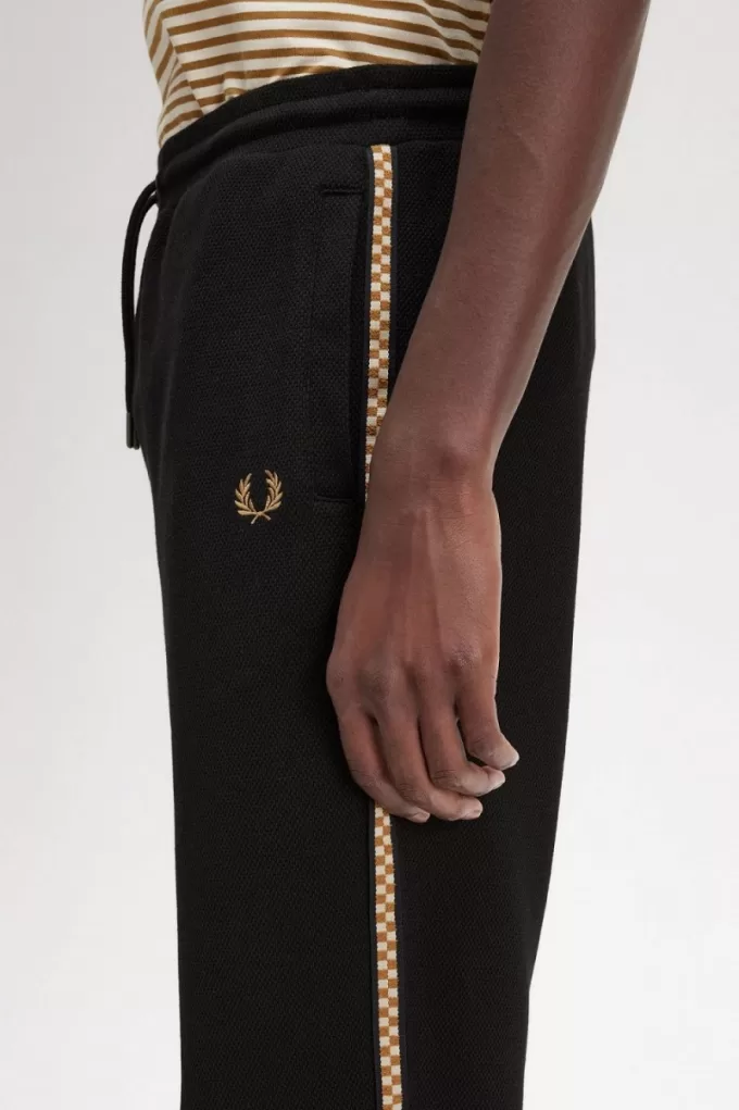 Chequerboard Tape Track Herrenhose Schwarz