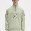 Circle Branding Half-Zip Herren Sweatshirts Mint