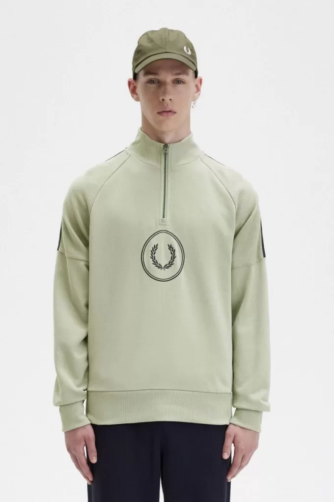 Circle Branding Half-Zip Herren Sweatshirts Mint