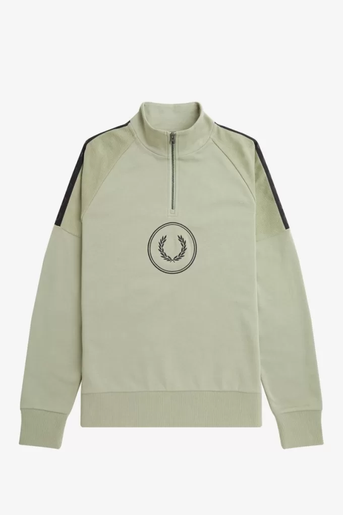 Circle Branding Half-Zip Herren Sweatshirts Mint
