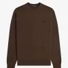 Classic Crew Neck Herrenpullover Burnt Tobacco