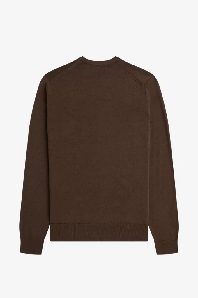 Classic Crew Neck Herrenpullover Burnt Tobacco