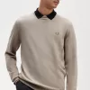 Classic Crew Neck Herrenpullover Dark Oatmeal
