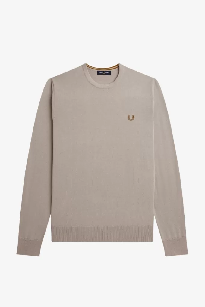 Classic Crew Neck Herrenpullover Dark Oatmeal