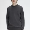 Classic Crew Neck Herrenpullover Dunkelgrau meliert