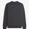 Classic Crew Neck Herrenpullover Dunkelgrau meliert