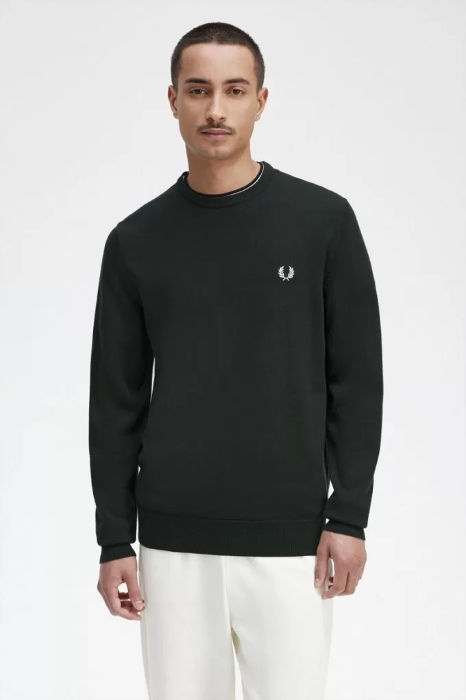 Classic Crew Neck Herrenpullover Nachtgrün Classic Crew Neck Herrenpullover Nachtgrün