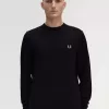 Classic Crew Neck Herrenpullover Schwarz