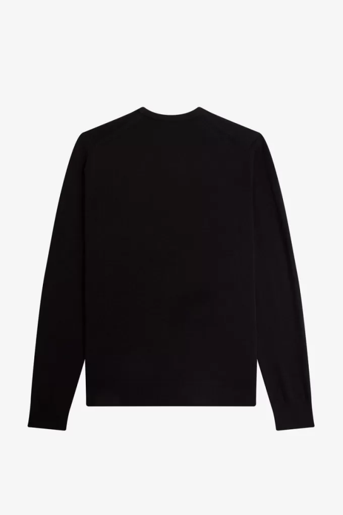 Classic Crew Neck Herrenpullover Schwarz