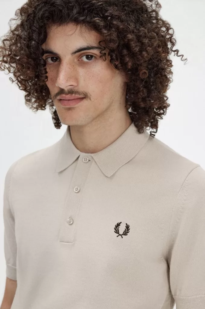 Classic Gestricktes Herrenhemd Dark Oatmeal