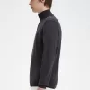 Classic Half Zip Herrenpullover Dunkelgrau meliert