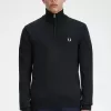 Classic Half Zip Herrenpullover Schwarz