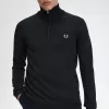 Classic Half Zip Herrenpullover Schwarz