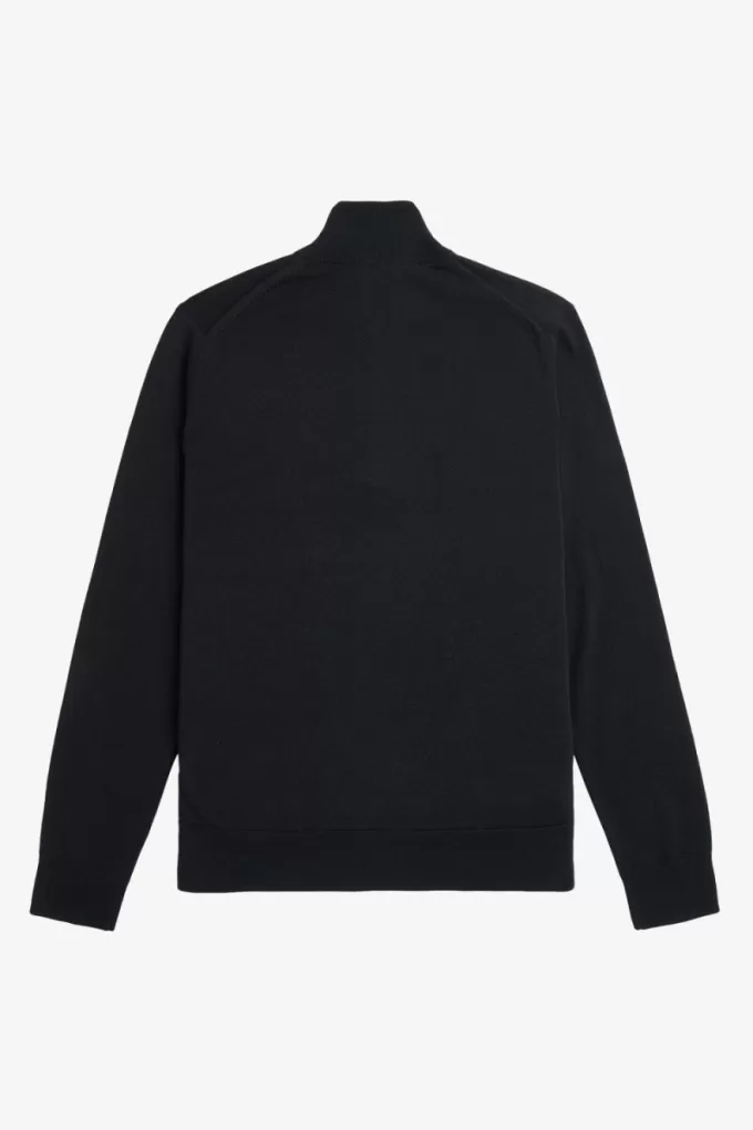 Classic Half Zip Herrenpullover Schwarz