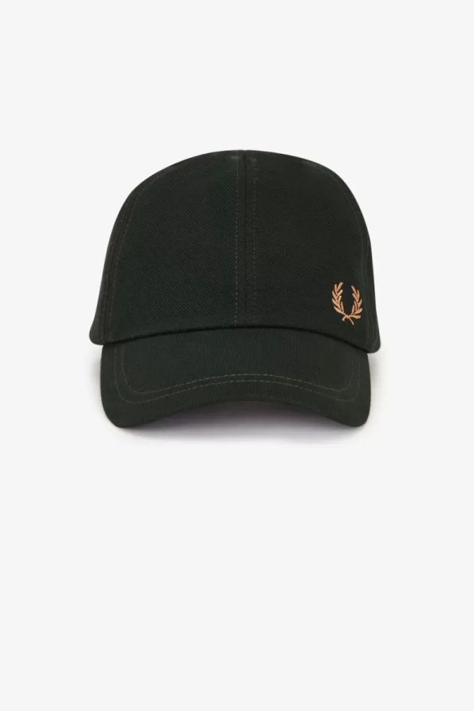 Classic Pique Herrenmütze Nachtgrün Hellrost