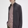 Classic Zip Through Herren-Cardigan, dunkelgrau meliert