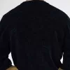 Color Block Chenille Herren-Cardigan Schwarz