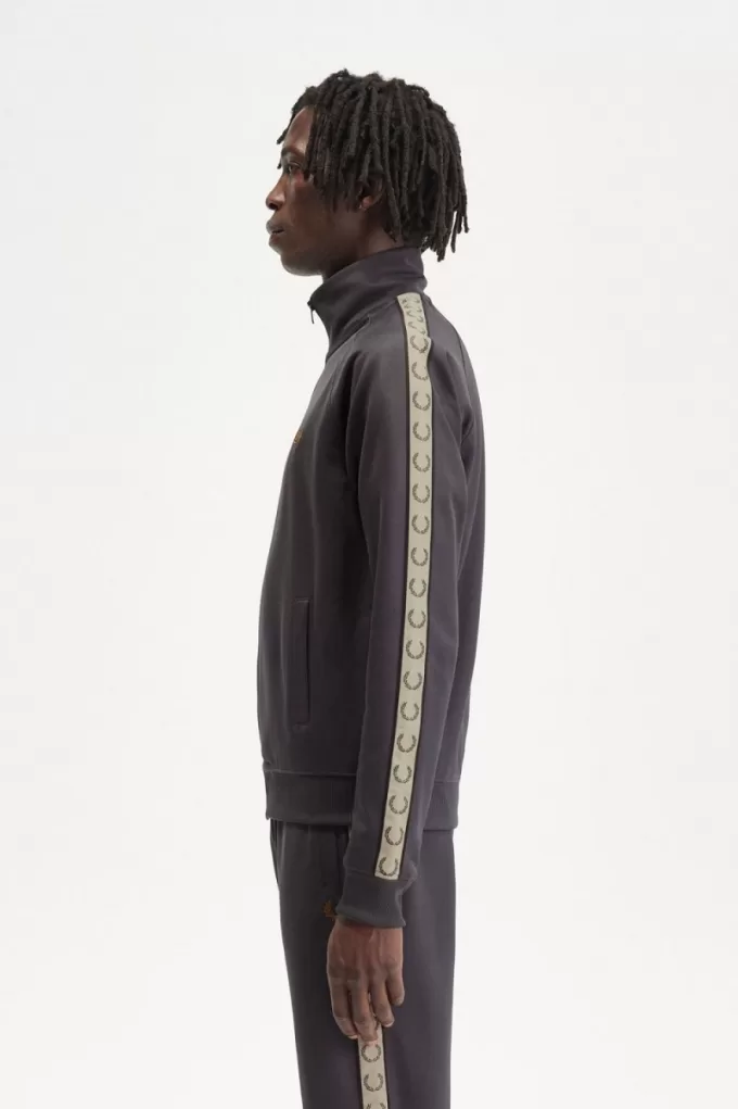 Contrast Tape Herren-Trainingsjacken Anchor Grey Black